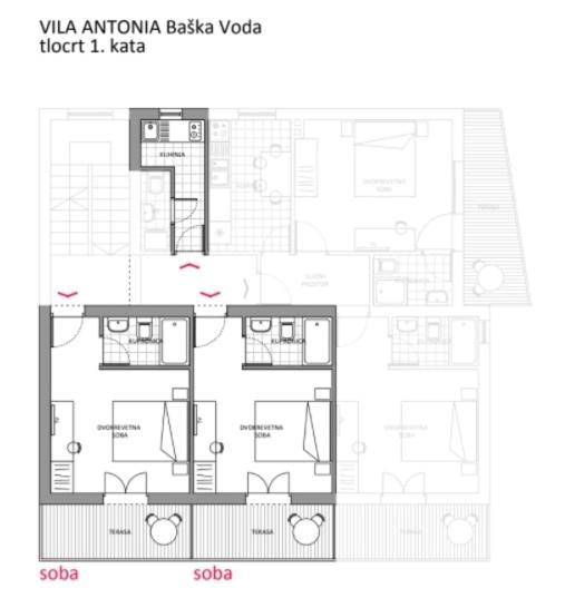 Villa Antonia Baska Voda Bagian luar foto